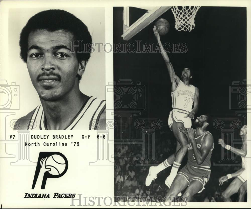 1979 Press Photo Indiana Pacers Basketball Player Dudley Bradley Attempts Layup- Historic Images