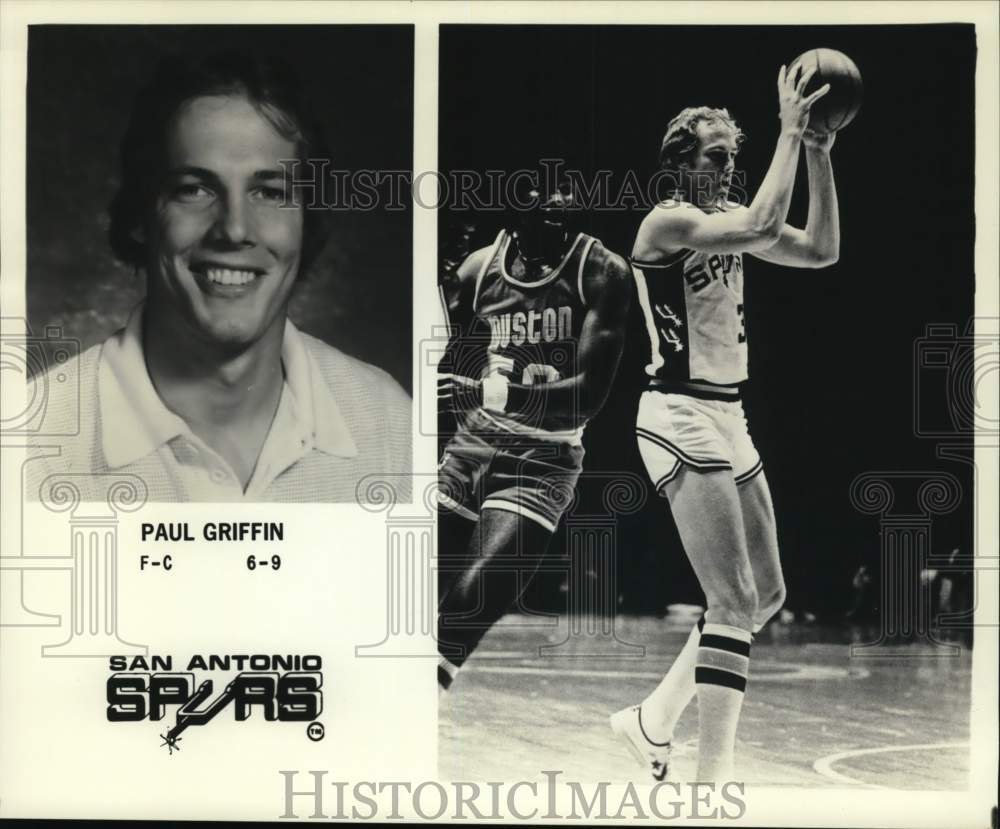 1979 Press Photo Shots of San Antonio Spurs&#39; basketball player Paul Griffin- Historic Images