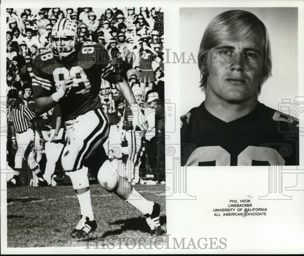1977 Press Photo Shots of University of California&#39;s football player Phil Heck- Historic Images