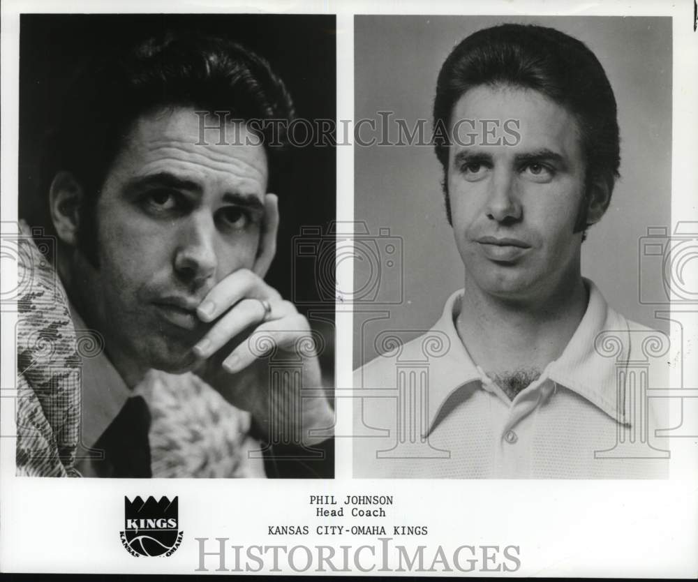 1974 Press Photo Shots of Kansas City-Omaha Kings' basketball coach Phil Johnson- Historic Images