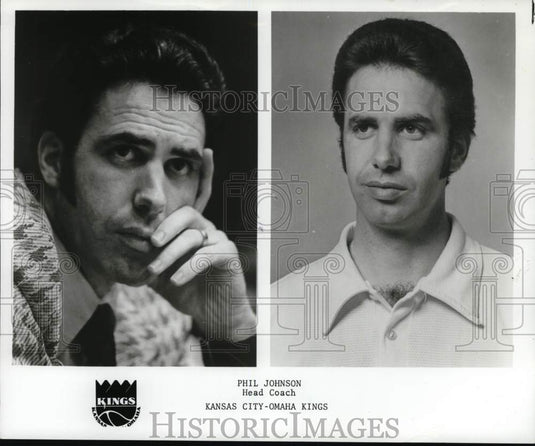 1974 Press Photo Shots of Kansas City-Omaha Kings' basketball coach Phil Johnson- Historic Images