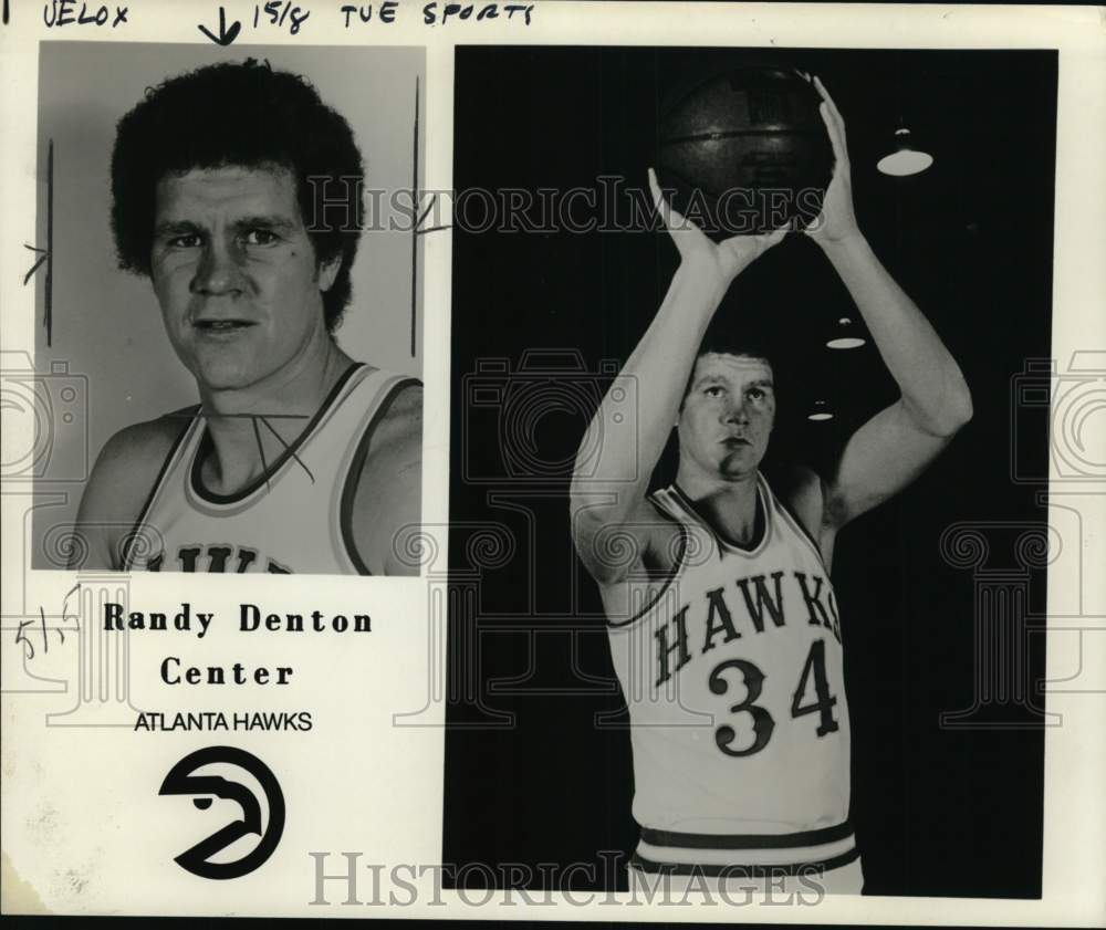 1976 Press Photo Atlanta Hawks basketball player Randy Denton - pis07176- Historic Images