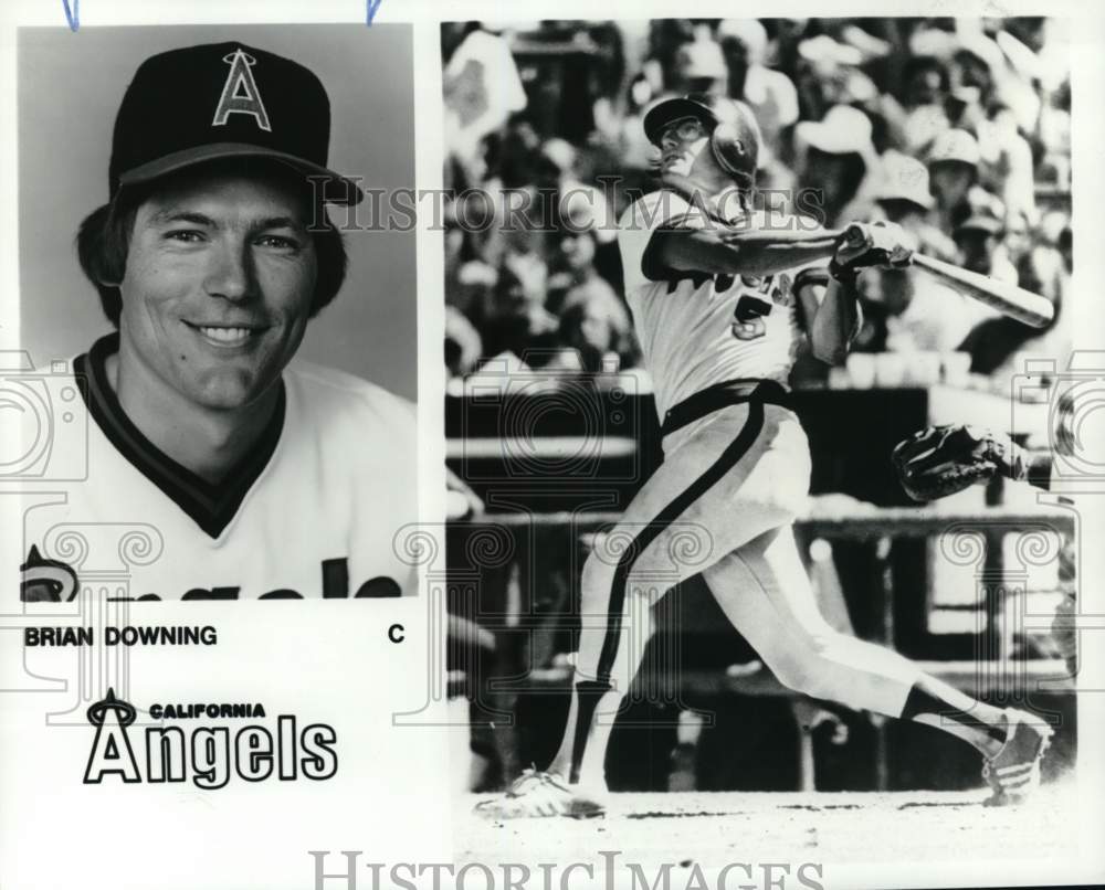 1983 Press Photo Angels&#39; Brian Downing, baseball game, California - pis07183- Historic Images