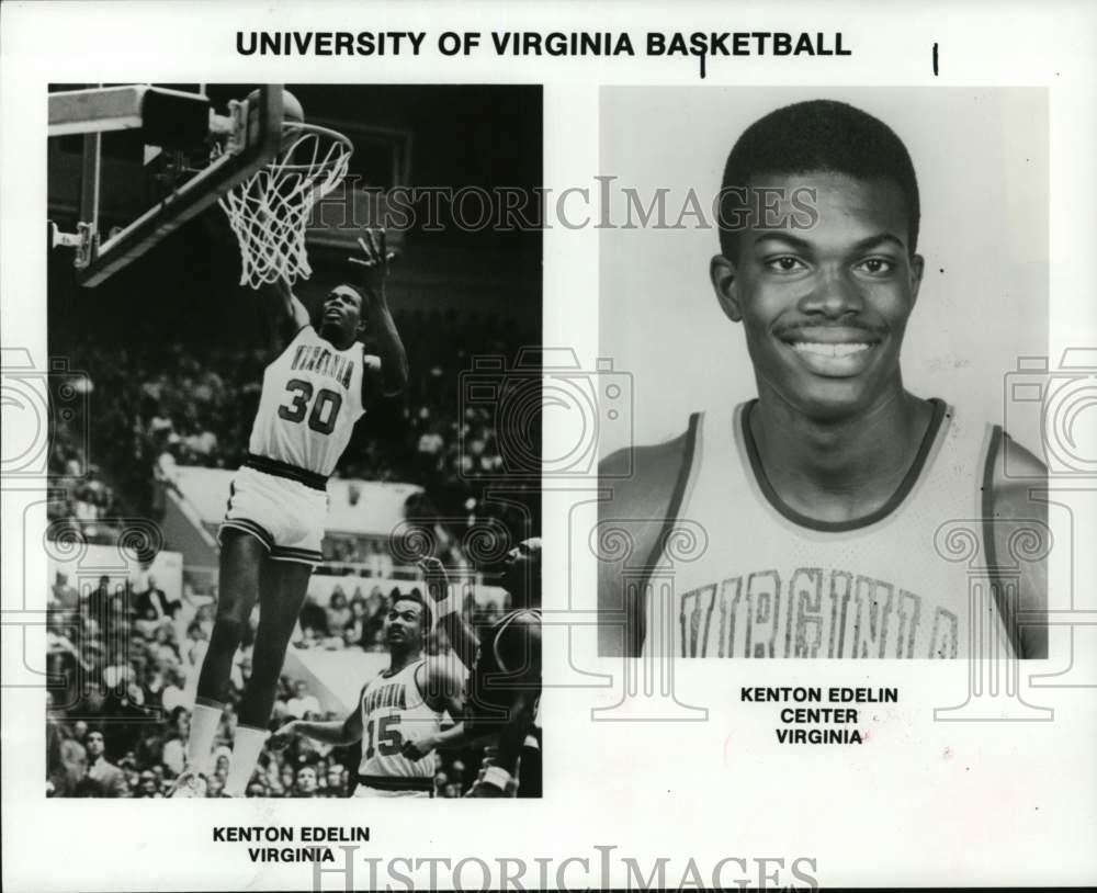 1984 Press Photo UV&#39;s Kenton Edelin, basketball, East Regional final, Virginia- Historic Images
