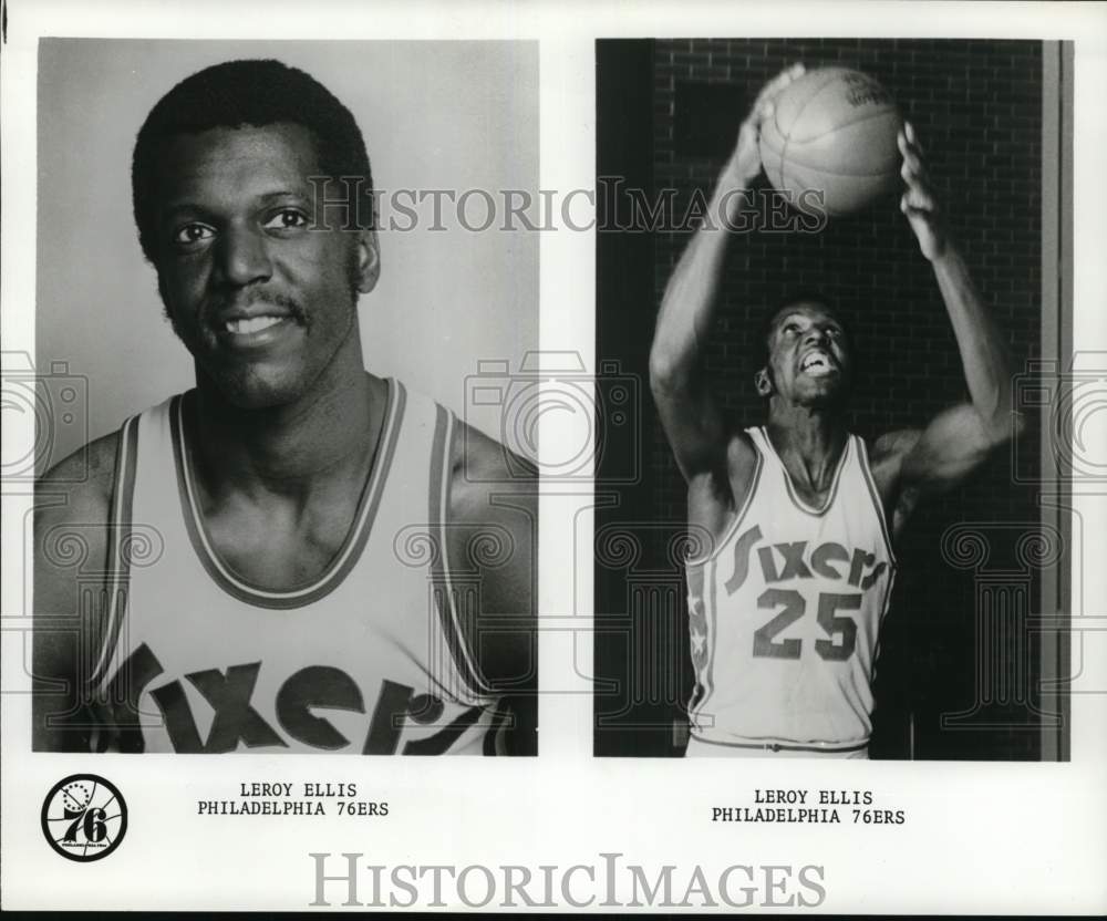 1975 Press Photo Philadelphia 76'ers basketball player Leroy Ellis, Pennsylvania- Historic Images