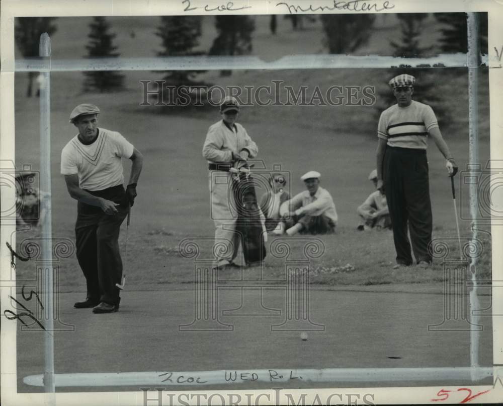 1953 Press Photo Joe Dudzick &amp; Nello Campaign, Seattle golf tournament, WA- Historic Images