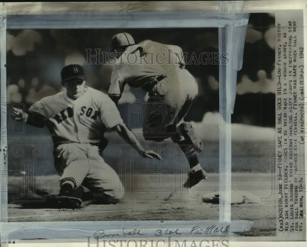 1942 Press Photo Boston Red Sox &amp; St. Louis Browns&#39; baseball game, Boston- Historic Images