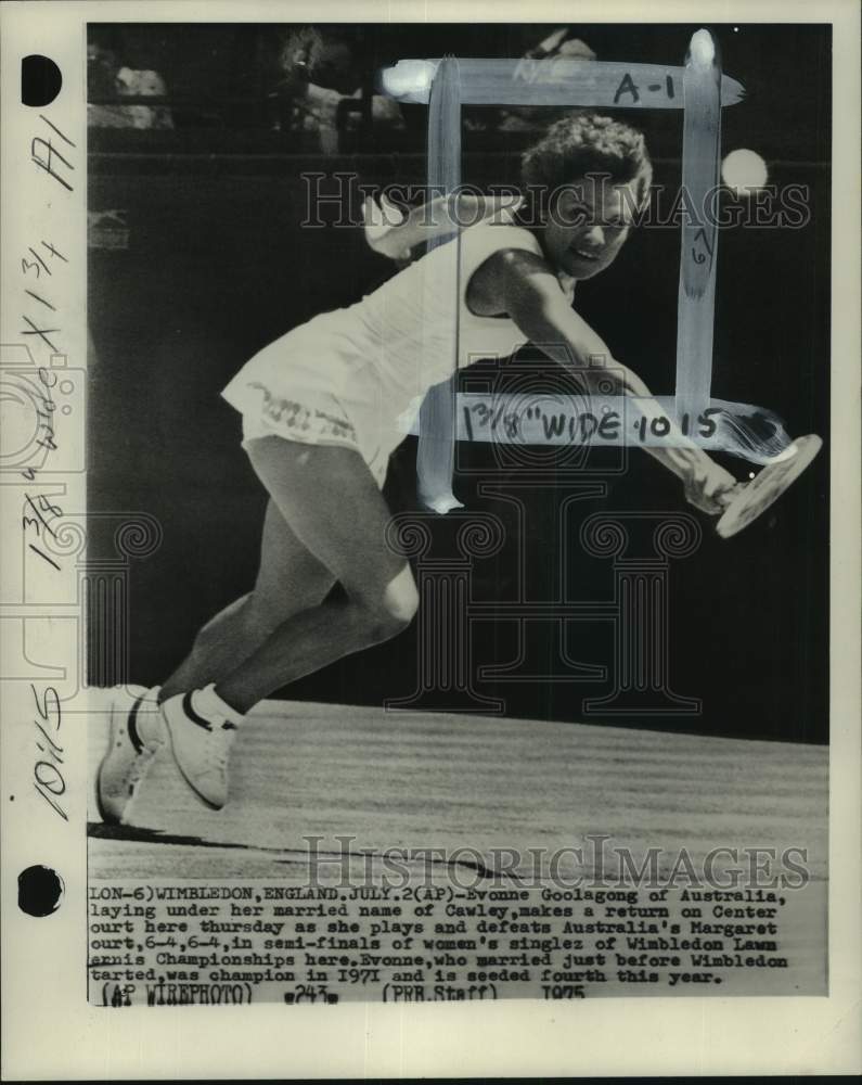 1976 Press Photo Tennis player Evonne Goolagong, Wimbledon Tennis, England- Historic Images