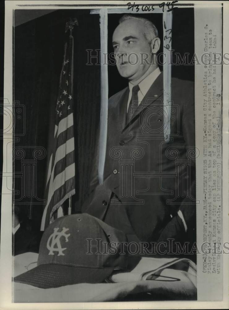 1964 Press Photo Kansas City Athletics&#39; owner Charles O. Finley, Baseball, KY- Historic Images
