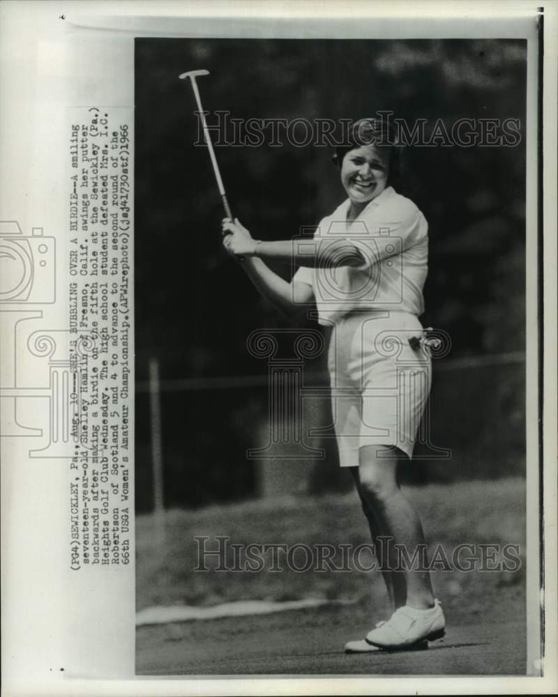 1966 Press Photo Golfer Shelley Hamlin, USGA Women&#39;s Amateur Golf, Sewickley, PA- Historic Images