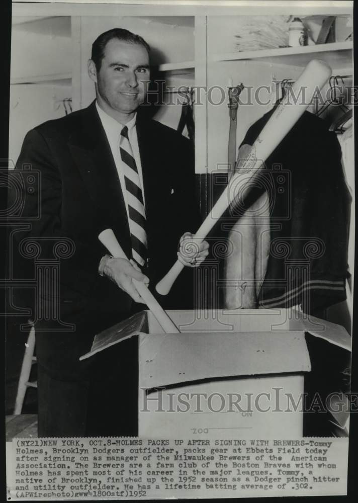 1952 Press Photo Milwaukee Brewers' manager Tommy Holmes, New York - pis07593- Historic Images