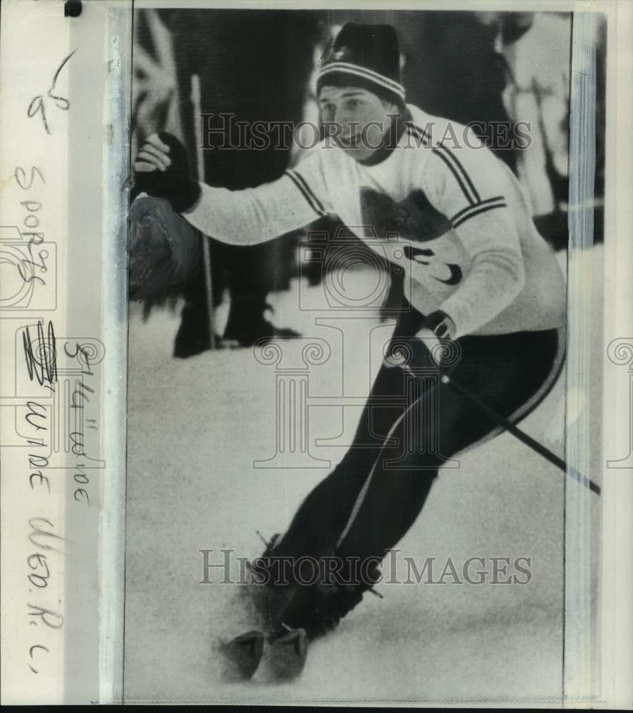 1968 Press Photo French skier Marrielle Goitschel wins Gold Medal - pis07661- Historic Images