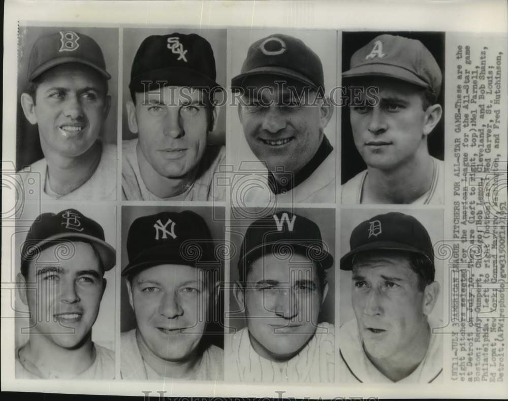 1951 Press Photo Pitchers selected for American League&#39;s All-Star game lineup- Historic Images