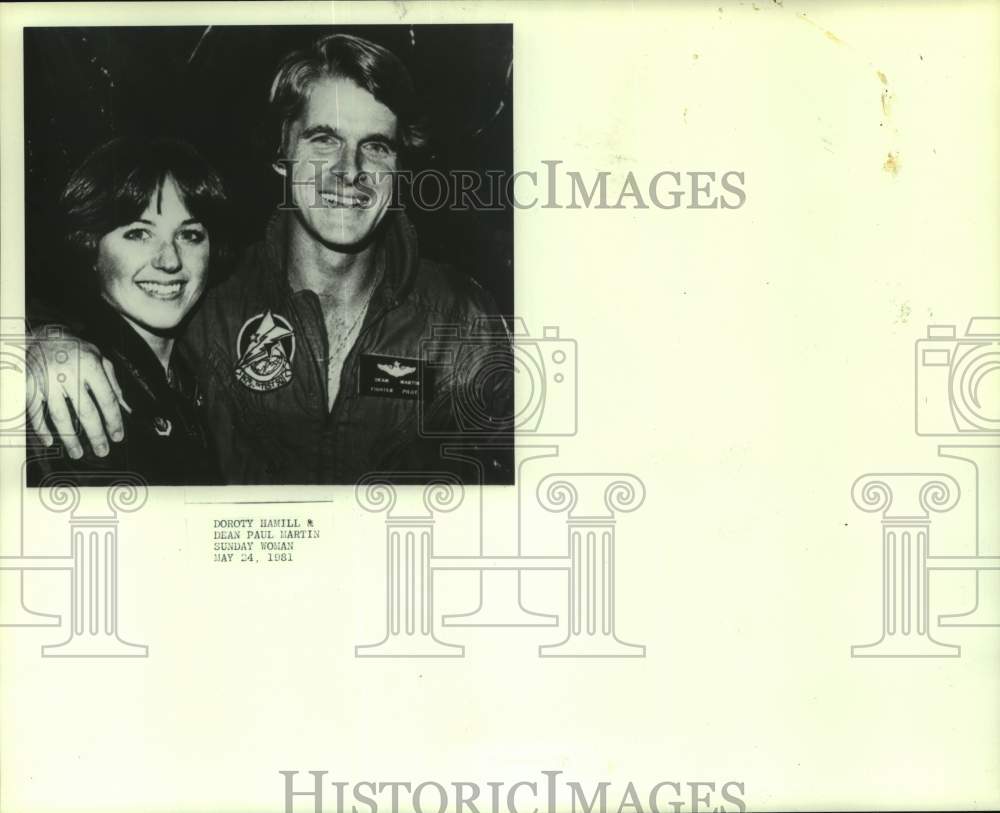1981 Press Photo American figure skater Dorothy Hamill & fiance Dean Paul Martin- Historic Images