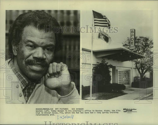 1986 Press Photo Red Sox baseball's Tommy Harper, Elks Club, Winter Haven, FL- Historic Images