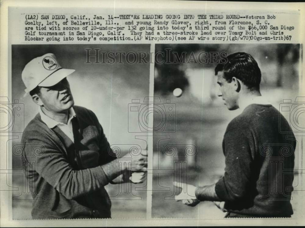 1967 Press Photo Bob Goalby & Randy Glover in San Diego Golf Tourney, California- Historic Images