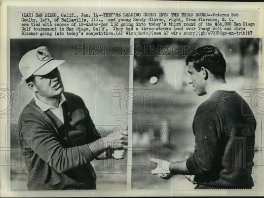 1967 Press Photo Bob Goalby & Randy Glover in San Diego Golf Tourney, California- Historic Images