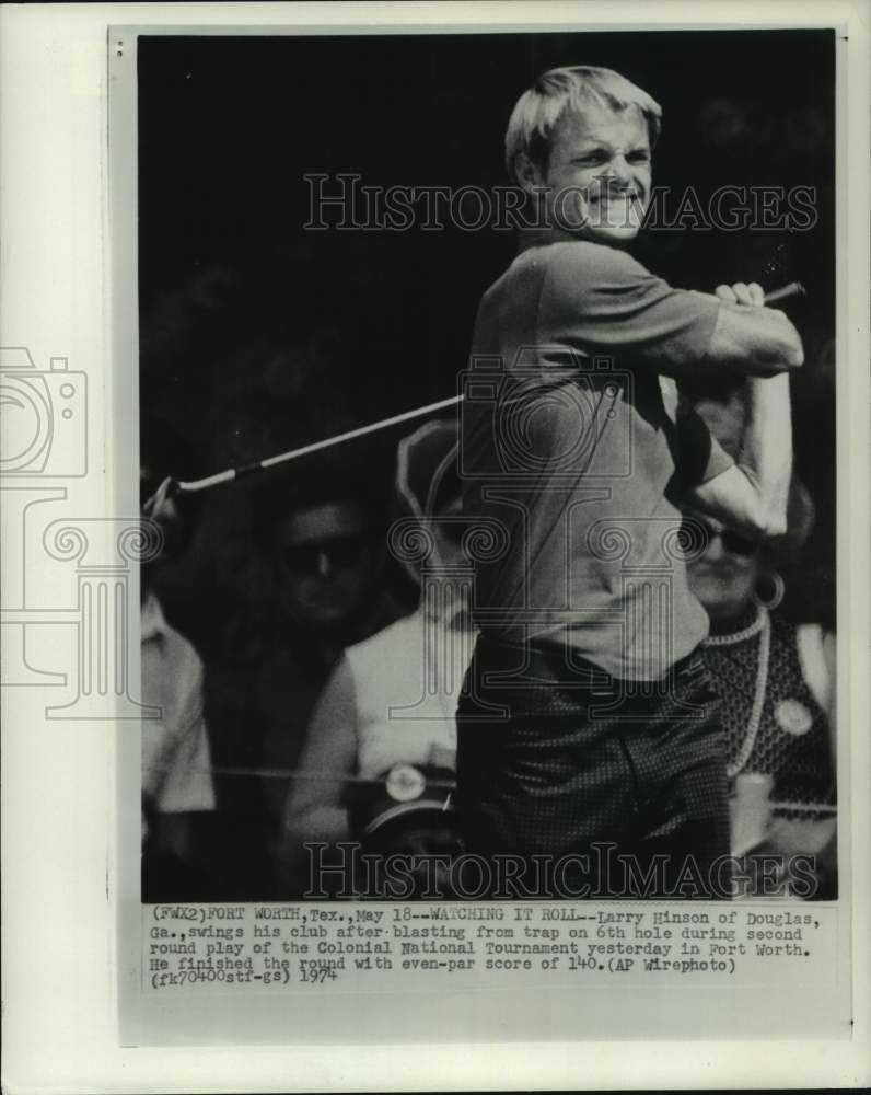 1974 Press Photo Golfer Larry Hinson, Colonial National Tourney, Fort Worth, TX- Historic Images