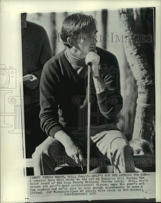 1972 Press Photo Golfer Dave Hill, Bing Crosby National Pro-Am, Pebble Beach, CA- Historic Images