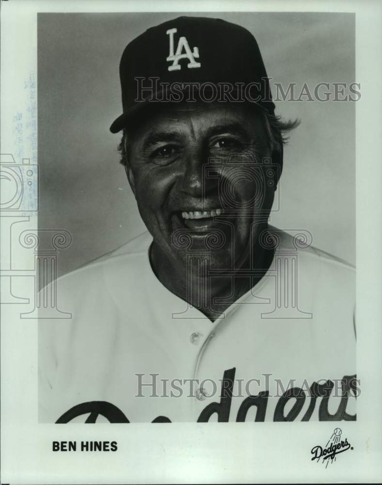 1988 Press Photo Baseball coach Ben Hines, Los Angeles Dodgers - pis08443- Historic Images