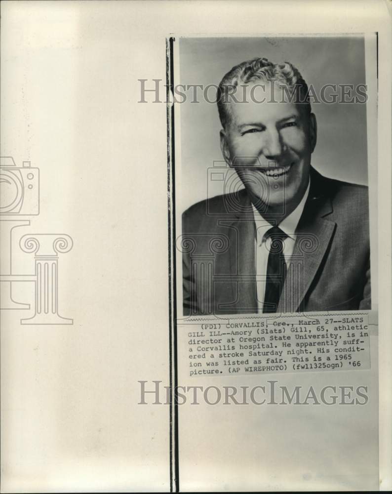 1965 Press Photo Athletic Director Amory Gill, Corvallis, Oregon - pis08493- Historic Images