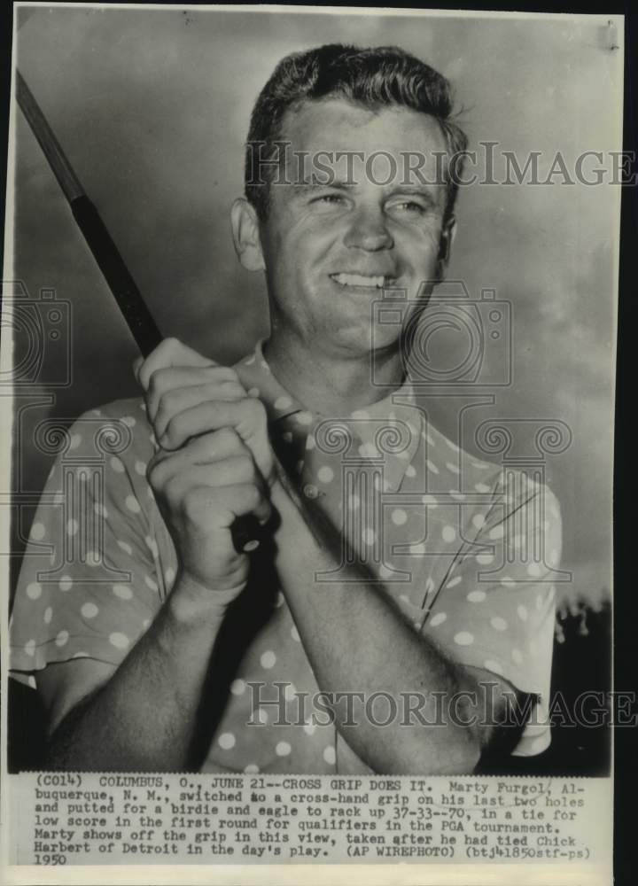 1950 Press Photo Golfer Marty Furgol during PGA Tournament, Columbus, Ohio- Historic Images