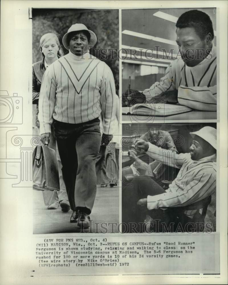 1972 Press Photo University of Wisconsin's Rufus "Road Runner" Ferguson, WI- Historic Images