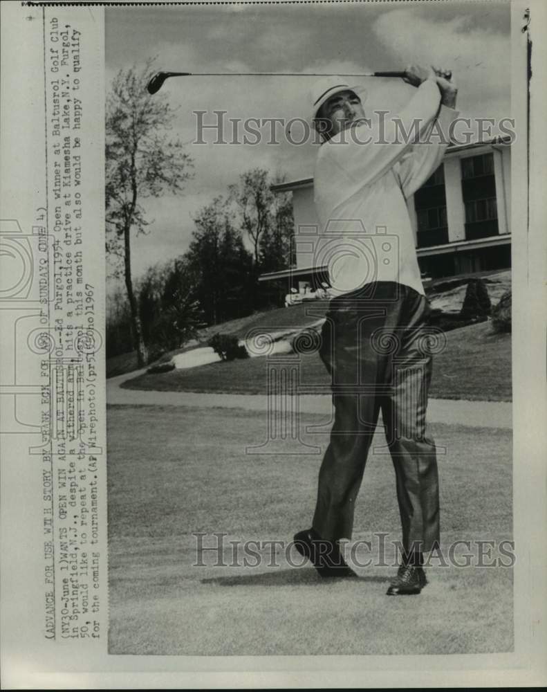1967 Press Photo Golfer Ed Furgol during Baltusrol Golf Club, Springfield, NJ- Historic Images