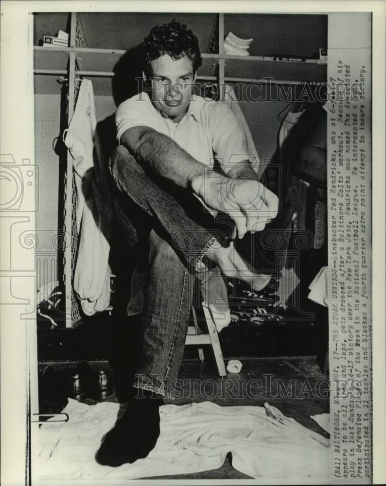 1971 Press Photo Colts' linebacker Ted Hendricks, football, Baltimore, Maryland- Historic Images