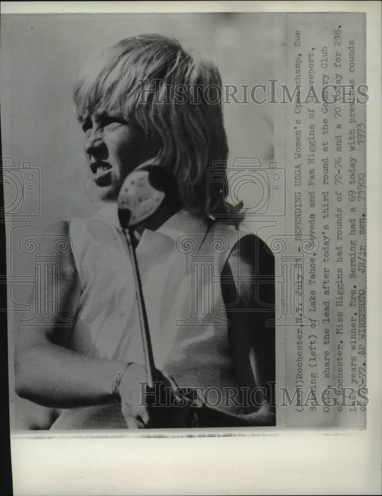 1973 Press Photo Pam Higgins, USGA Women's Open, golf, Rochester, New York- Historic Images