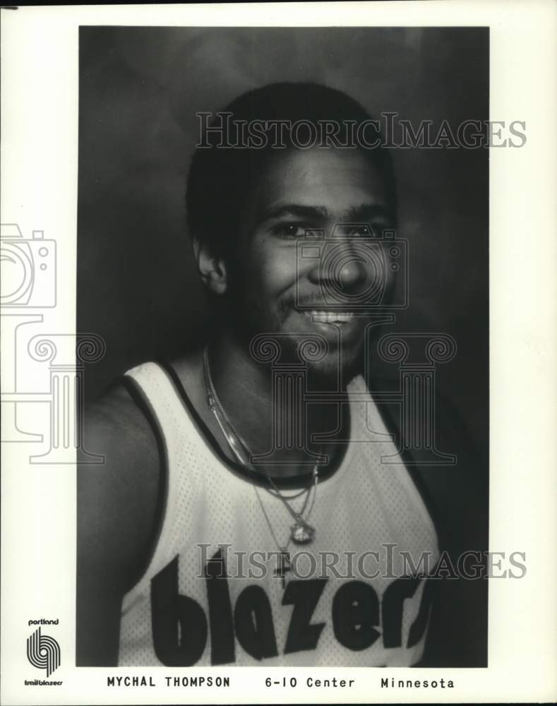 1979 Press Photo Portland Trail Blazers center Mychal Thompson, basketball, NBA- Historic Images