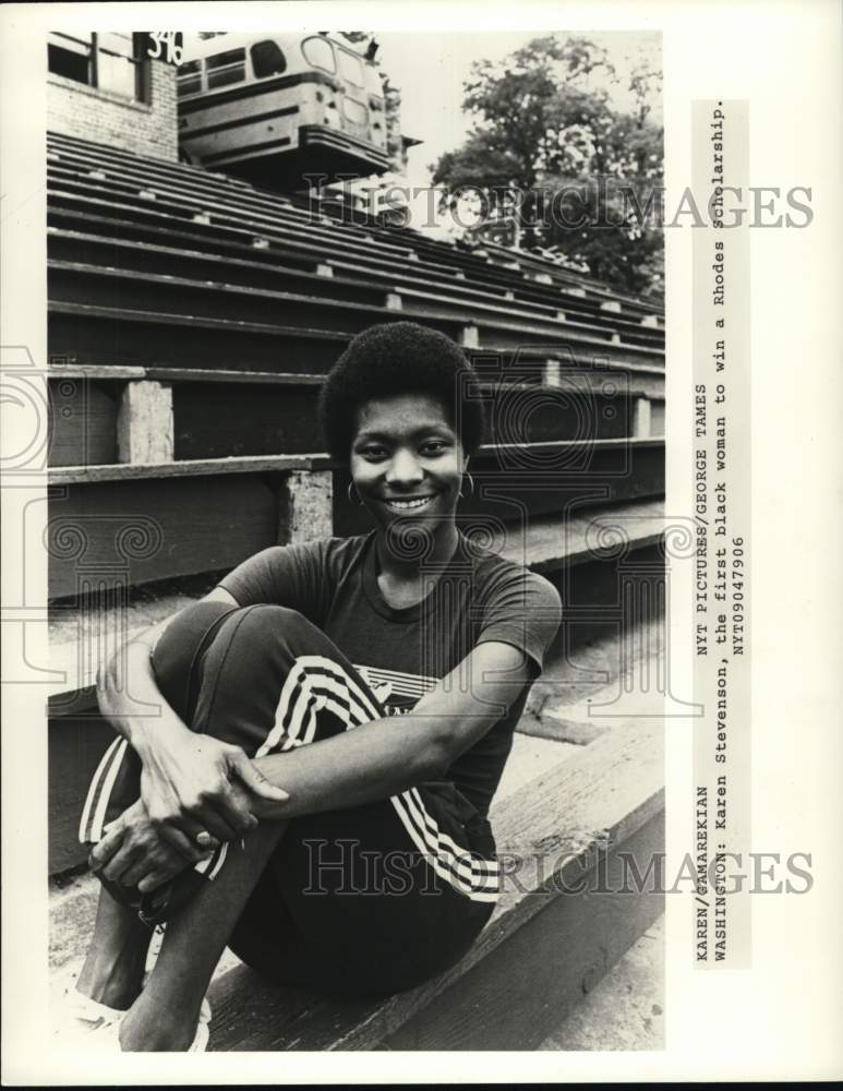 1979 Press Photo Athlete &amp; Scholar Karen Stevenson, Washington - pis08838- Historic Images