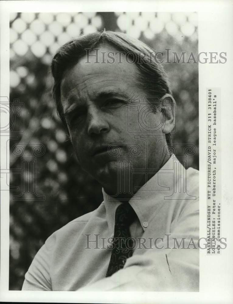 1984 Press Photo Major League baseball commissioner Peter Ueberroth, Los Angeles- Historic Images