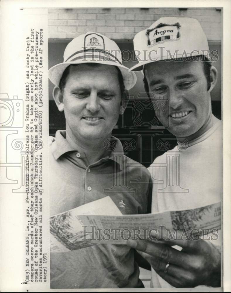 1971 Press Photo Golfers Jacky Cupit & Lou Graham, Greater New Orleans Open, LA- Historic Images