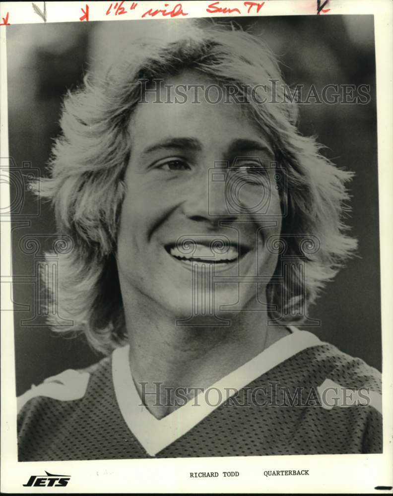 1980 Press Photo New York Jets&#39; quarterback Richard Todd, Football - pis08929- Historic Images