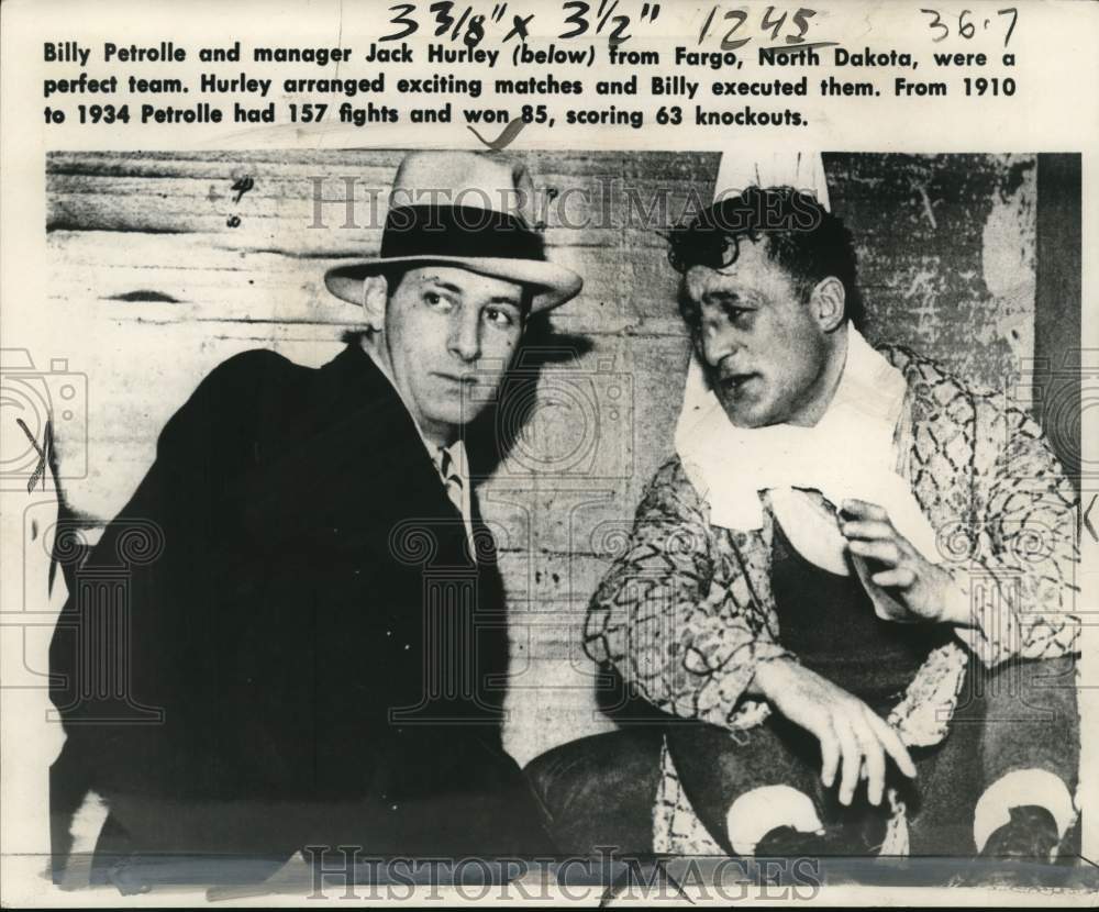 1969 Press Photo Boxer Billy Petrolle & manager Jack Hurley - pis17013- Historic Images
