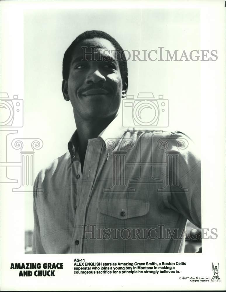 1987 Press Photo Actor Alex English, "Amazing Grace and Chuck" - pis17400- Historic Images