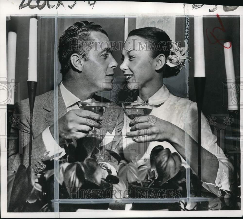 1956 Press Photo Tennis player Gertrude Moran &amp; Thomas Corbally after wedding- Historic Images
