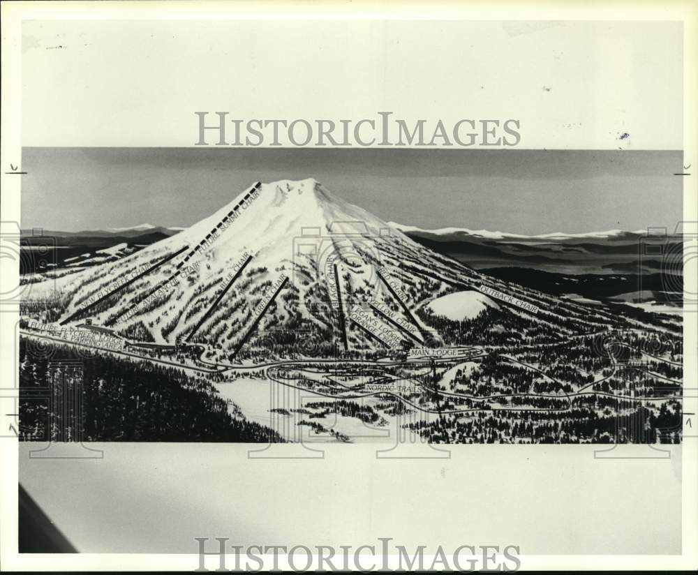 1980 Press Photo Proposed expansion of Mount Bachelor, Oregon - pis20121- Historic Images