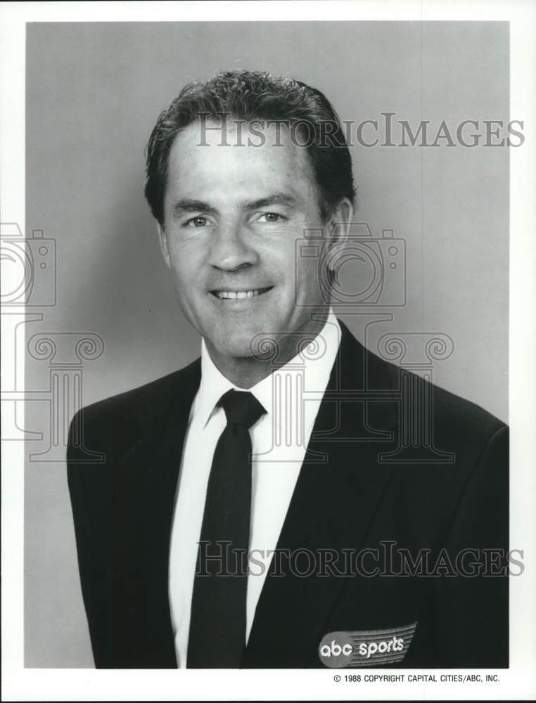 1988 Press Photo American Broadcasting Company&#39;s Sportscaster Frank Gifford- Historic Images