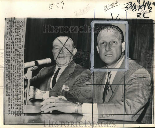 1967 Press Photo Cardinals Baseball Team's August Busch, Jr. And Stan Musial- Historic Images