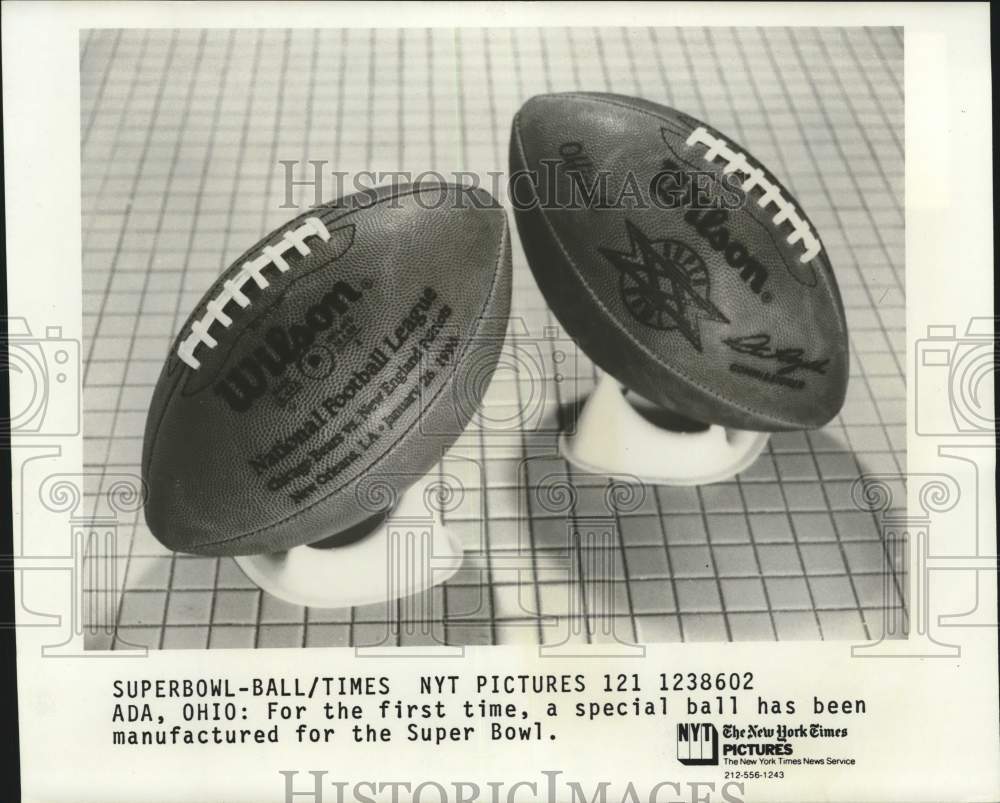 1986 Press Photo Superbowl Football For 1986 Game Between Bears And Patriots- Historic Images