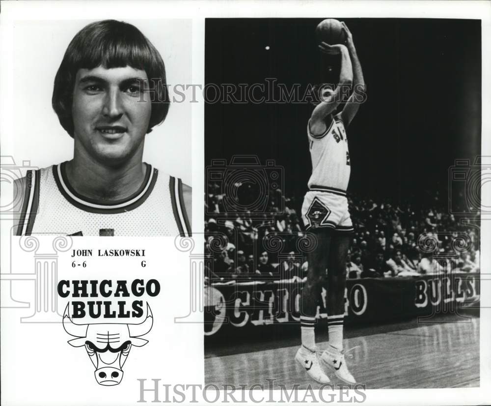 1976 Press Photo Chicago Bulls Basketball Team Guard John Laskowski Shooting- Historic Images