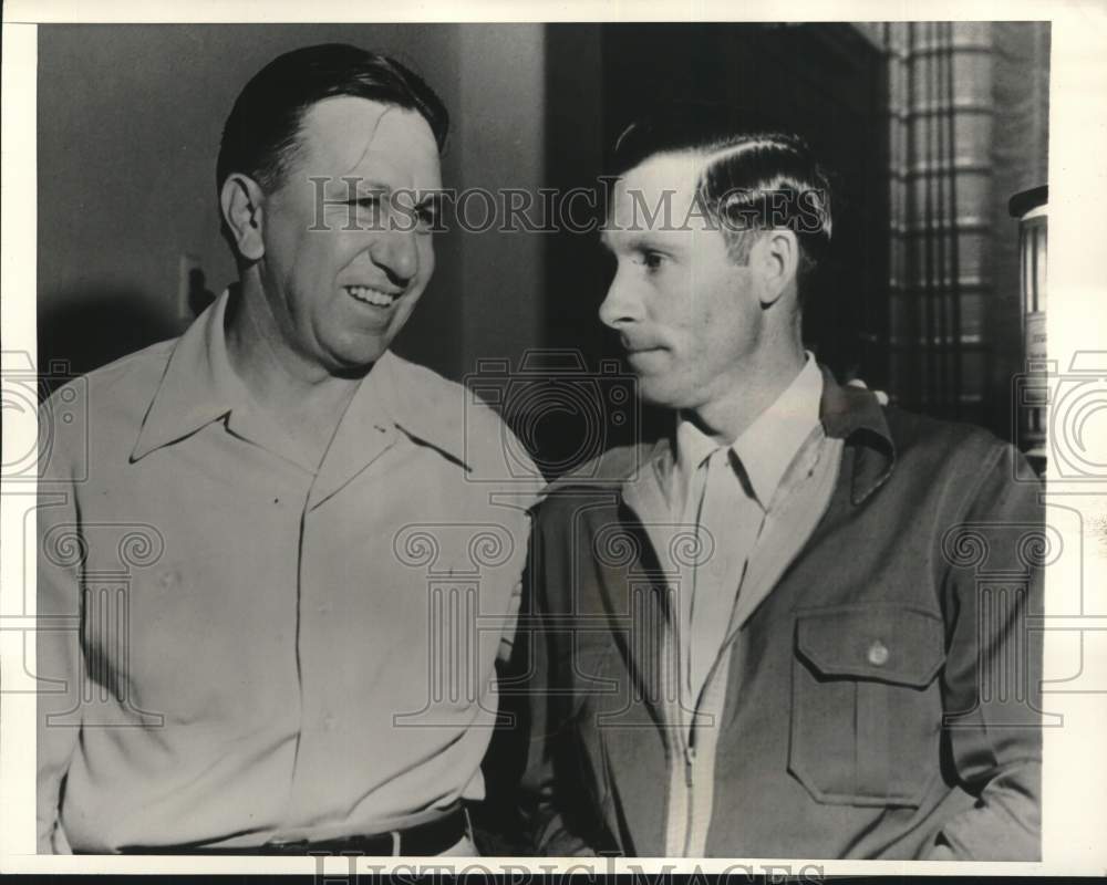 1948 Press Photo Cardinals Baseball Manager Eddie Dyer, Pitcher Harry Breechen- Historic Images