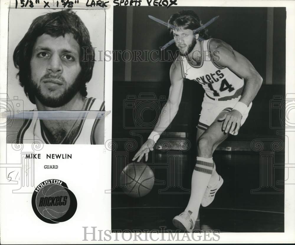 1975 Press Photo Houston Rockets Basketball Team Guard Mike Newlin Dribbling- Historic Images