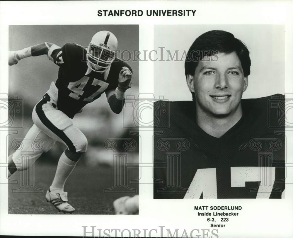 1987 Press Photo Stanford University Senior Football Player Matt Soderlund- Historic Images