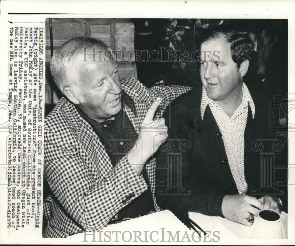 1975 Press Photo College Football Head Coaches John McKay And Craig Fertig- Historic Images