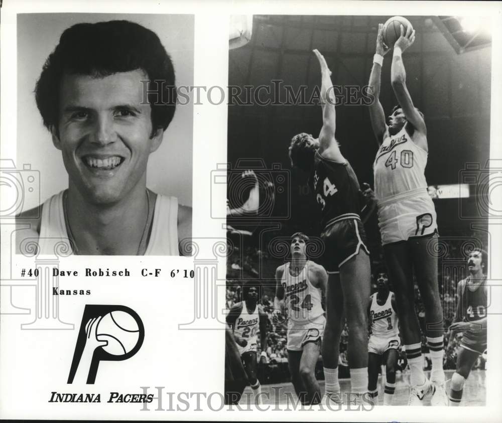 1976 Press Photo Indiana Pacers Basketball Player Dave Robisch Shooting In Game- Historic Images