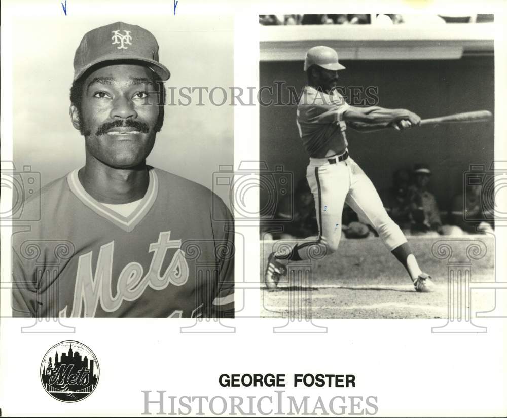 1986 Press Photo New York Mets Baseball Player George Foster Takes A Swing- Historic Images