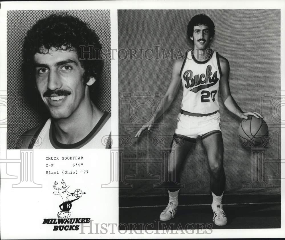 1977 Press Photo Milwaukee Basketball Player Chuck Goodyear From Miami Of Ohio- Historic Images